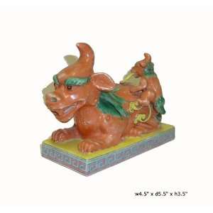  Chinese Clay Porcelain Glaze Fu Dog Figure: Toys & Games