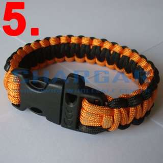 Survival Parachute Cord Military Bracelet with Whistle 550 Paracord 