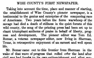Pioneer History of Wise County (Texas): From Red Men to Railroads 