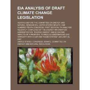  EIA analysis of draft climate change legislation: hearing 