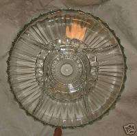 ELEGANT 1940s Round 5 part Divided Crystal Relish Tray  