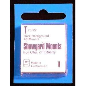  Showgard Pre Cut Black Stamp Mounts Size T25/27 