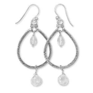   Silver Clear Quartz Drop Earrings: West Coast Jewelry: Jewelry