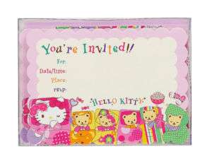NEW Hello Kitty Invitation Thank You Card SLUMBER PARTY  