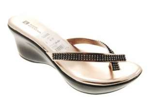 White Mt. GEORGETTE Womens Wedges Sandals Metallic Designer Medium 