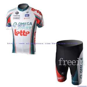  2010 lotto short sleeve cycling jerseys and shorts set 