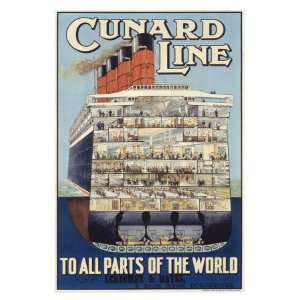  Cunard Line Giclee Poster Print, 18x24: Home & Kitchen