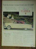 1954 Packard Clipper Panama Hardtop White Car Print Ad  
