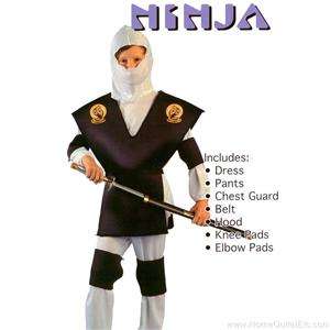   shinobi warrior kids halloween outfit black white boys 7 pc ninja