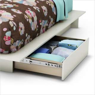   Queen Storage Platform Frame Only Pure White Bed 066311045703  