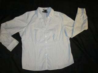 Style&Co. white with stripes womens blouse, sz 18W  