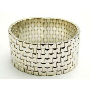    Fashion Designed Base Metal Silver Plated Stretch Bracelet Jewelry