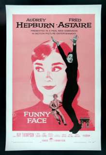 FUNNY FACE * AUDREY HEPBURN PINK MOVIE POSTER 1957  