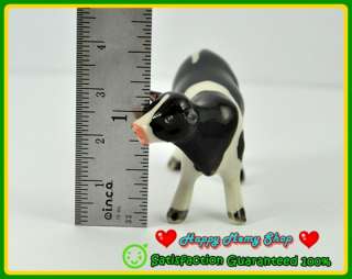   Figurine Ceramic Farm Animal Statue Black/White Ox,Cow Farm,Collection