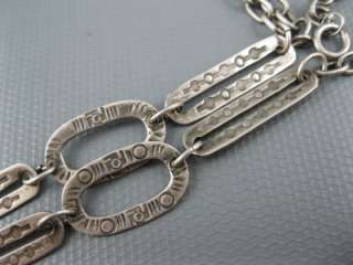   Harvey Era Sterling Necklace Stamped Snakes Whirling Logs  