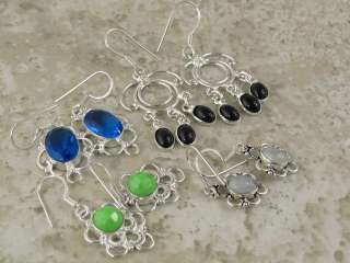 WHOLESALE LOT (4 pairs of earrings)   MIX OF STONES & SIZES   see 