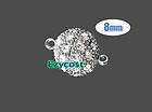 8mm Silver Plated Open Crystal Ball Magnetic
