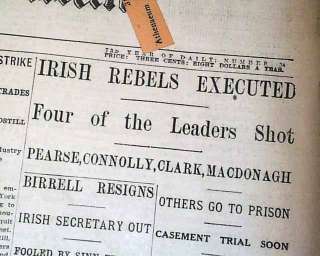 IRISH EASTER RISING Ireland Leaders EXECUTIONS Roger Casement 1916 Old 