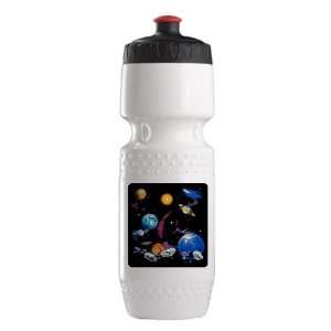   Water Bottle Wht BlkRed Solar System And Asteroids 