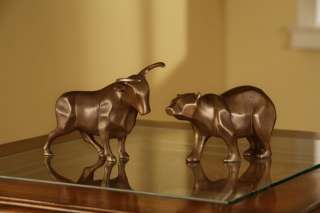 Stock Market Bull Bear Sculpture Bronze Wall Street  