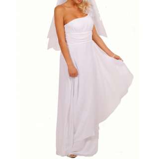 Sleeveless Asymmetrical One Shoulder Sheer Floral Wedding Dress Bridal 