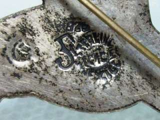 Vintage Signed JF Sterling ENAMEL GUILLOCHE FIGURAL BIRD Pin Brooch 