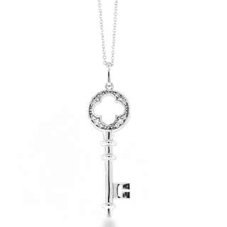 Sterling Silver Key Pendant With Adjustable Chain  