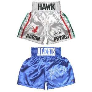 Aaron Pryor & Alexis Arguello Signed Boxing Trunks   Autographed 