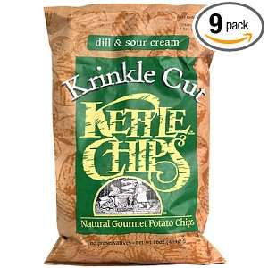 Kettle Krinkle Dill & Sour Cream, 15 Ounce Bags (Pack of 9)  