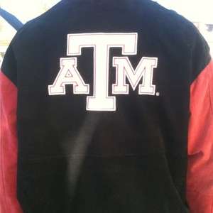 Texas AM Black and Red Leather Jacket Large SEC  