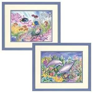  Deep Sea Pair (2 12x9) Watercolors: Arts, Crafts 