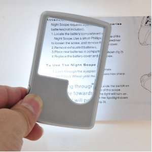 3X 6X LED Illuminated Magnifier Card Shaped Reading Magnifying Glass 