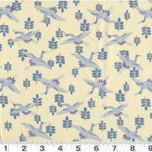  45 Wide Empress Garden Cranes Almond Fabric By The Yard 
