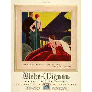 1927 Ad W. C. Heaton Welte Mignon Reproducing Piano   Original Print 