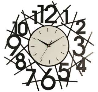 NEW 18H HAND WELDED METAL! BLACK ABSTRACT WALL CLOCK!  