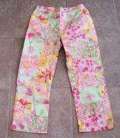 Lilly Pulitzer Sz 2 Tropical Drink Pants Hot Pink Lime  
