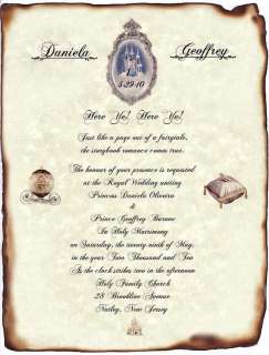 FairyTale Castle Cinderella Wedding Scroll Invitations & Response 