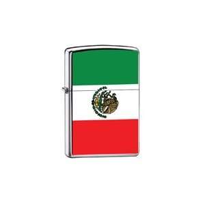  Zippo Custom Lighter Mexico Flag High Polish Chrome Finish 