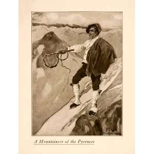  Halftone Print Mountaineer Pyrenees Costume Spain Conquerer France 