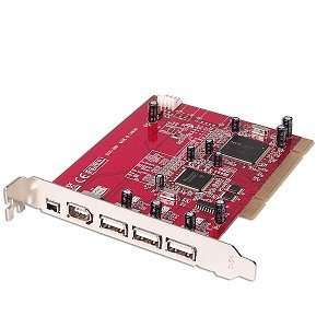   Port USB 2.0 & 2 Port Firewire PCI Controller Card Electronics