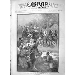   1903 HUNTING PARTY FRANCE LUNCH TIME WOOD PICNIC SCENE