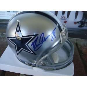  Drew Pearson Autographed Mini Helmet   W coa: Sports 