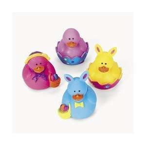    2 Dozen (24) Mini Easter Rubber Ducky Party Favors: Toys & Games