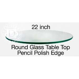  Glass Table Top: 22 Round, 3/8 Thick, Pencil Edge 