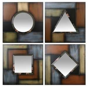  Deco Shaped Beveled Wall Mirror (Set of 4): Home & Kitchen