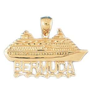  14kt Yellow Gold Bermuda Cruise Ship Pendant: Jewelry