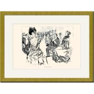   : Gold Framed/Matted Print 17x23, Waiting for Tables: Home & Kitchen