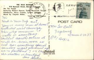 Denver CO Wax Museum Herbert Hoover Teddy Roosevelt ect Postcard 