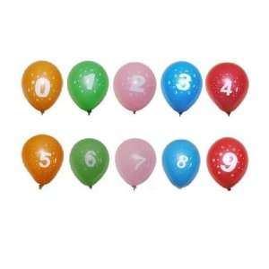  100 Pieces 10 Inch Number Latex Balloon, Assorted Colors 