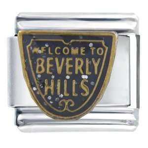  Beverly Hills Themed Travel Flags Charms Italian Bracelet 